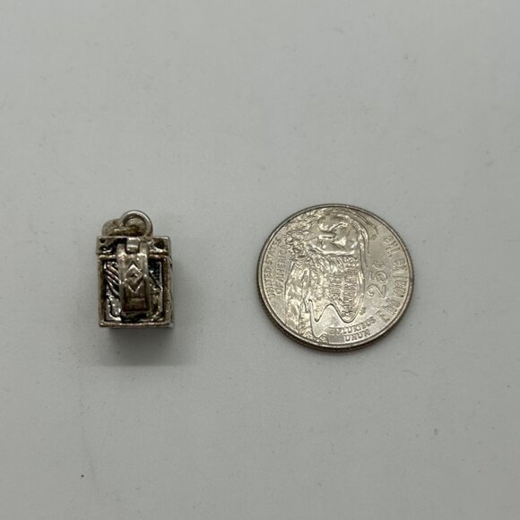 Vintage Silver-Tone Prayer Box Charm or Pendant With Intricate Praying Hands - Picture 2 of 9